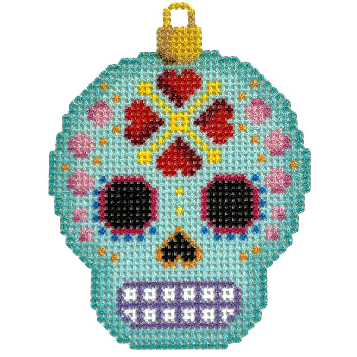 Sugar Skull Ornament/Aqua