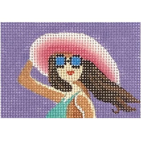 Brunette with Purple Background 2x3 Insert