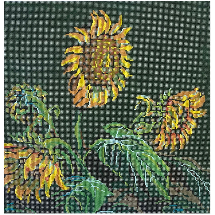 Sunflowers on Green