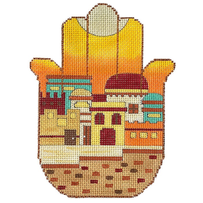 Sunset Over City Hamsa