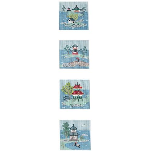 Asian Islands, Color, Coasters Set