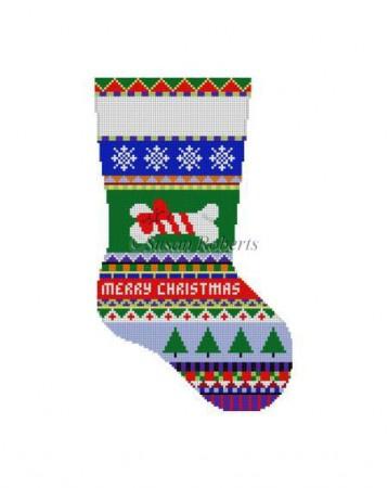 Bold Stripe Dog Bone Midi Stocking