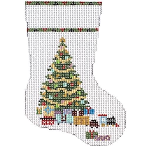 Christmas Tree and Train Mini Sock