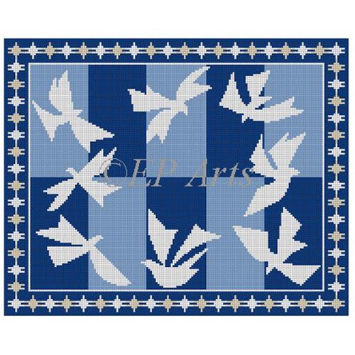 Doves of Peace in Blues