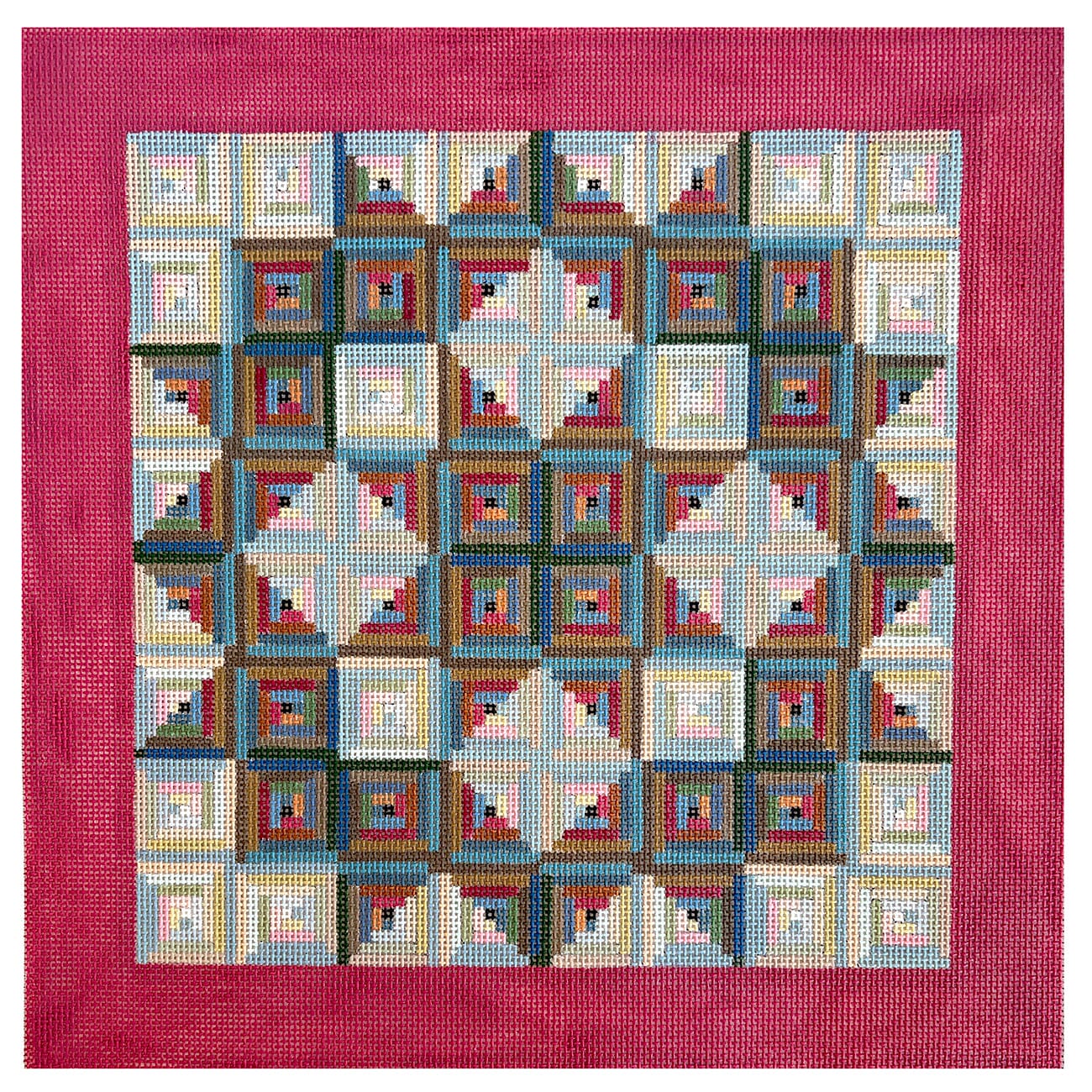 Log Cabin Star, 14x14 Quilt