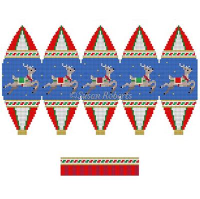Night Time Reindeer Hot Air Balloon