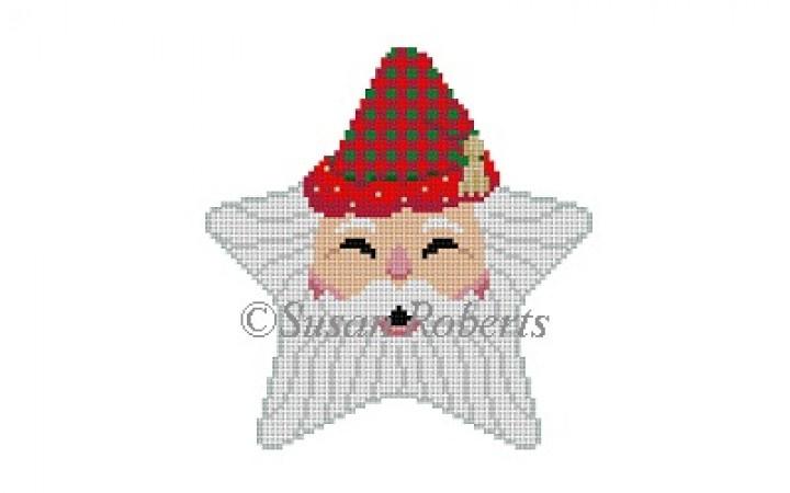 Santa Face Checker Hat Star