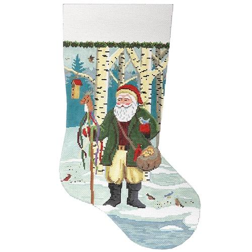Santa Feeding the Birds Stocking