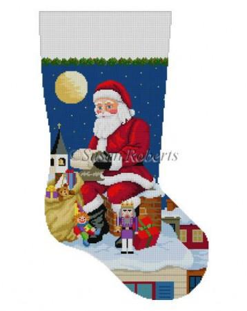 Santa Reading List on Chimney Stocking