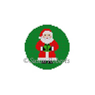 Santa with Present Round