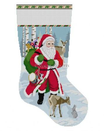Santa with Deer, Stocking