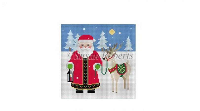Santa with Reindeer 5x5