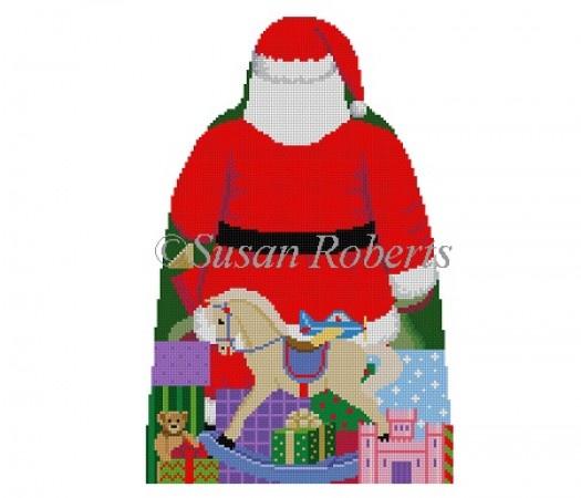 Santa with Toy Bag Tree Topper - Back Only