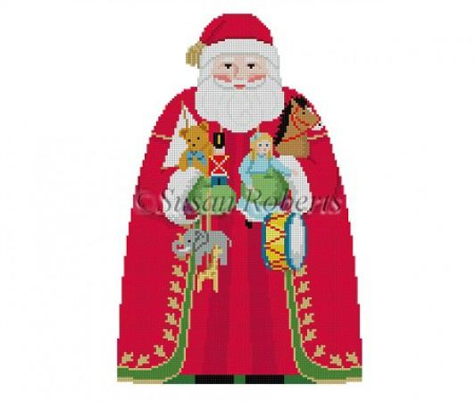 Santa with Toys Tree Topper - Front Only