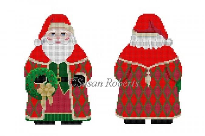 Santa with Wreath - 2 Sided