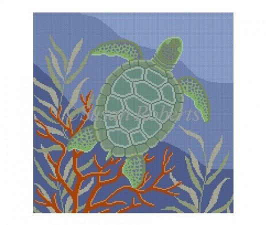 Seaweed Coral Turtle, 14x14