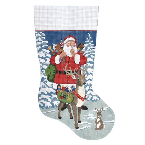 Shhh, Santa and Reindeer Stocking