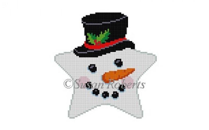Snowman Face Top Hat Star