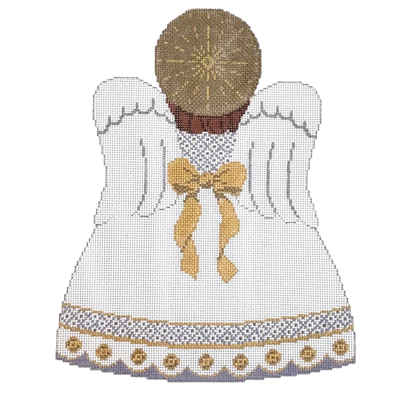 White & Gold, Angel Tree Topper, Back Only