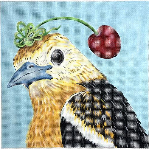 Sylvie the Baltimore Oriole with Cherry