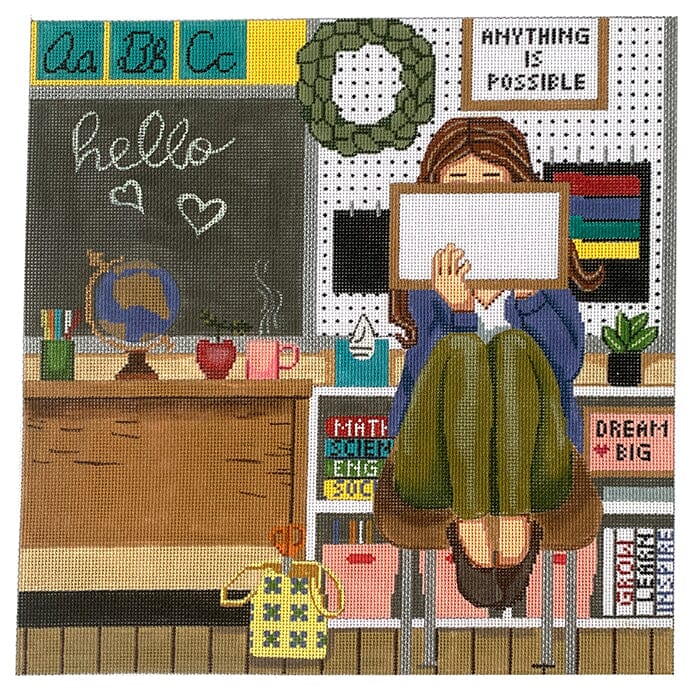 Teacher Stitching Girl