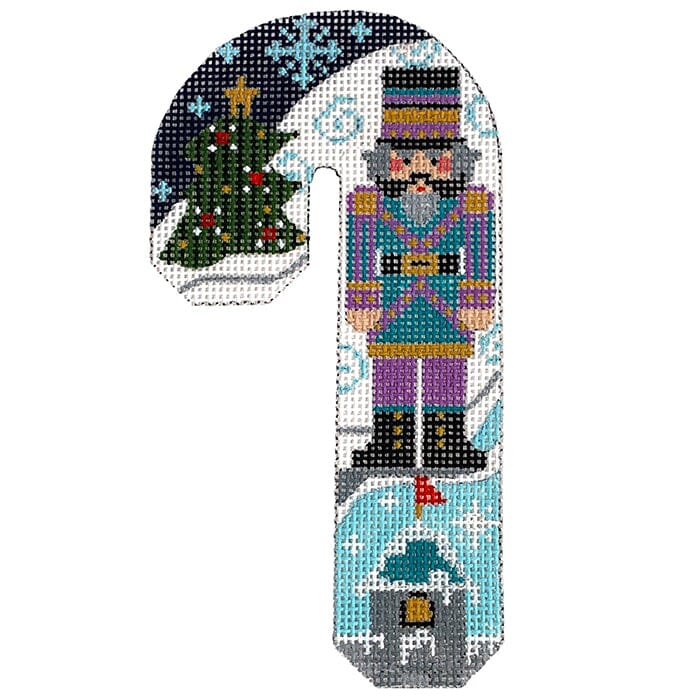 Teal and Purple Nutcracker Candy Cane