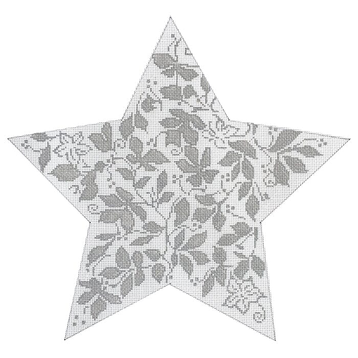Teri's Tree Topper 11" Brocade Star - Silver