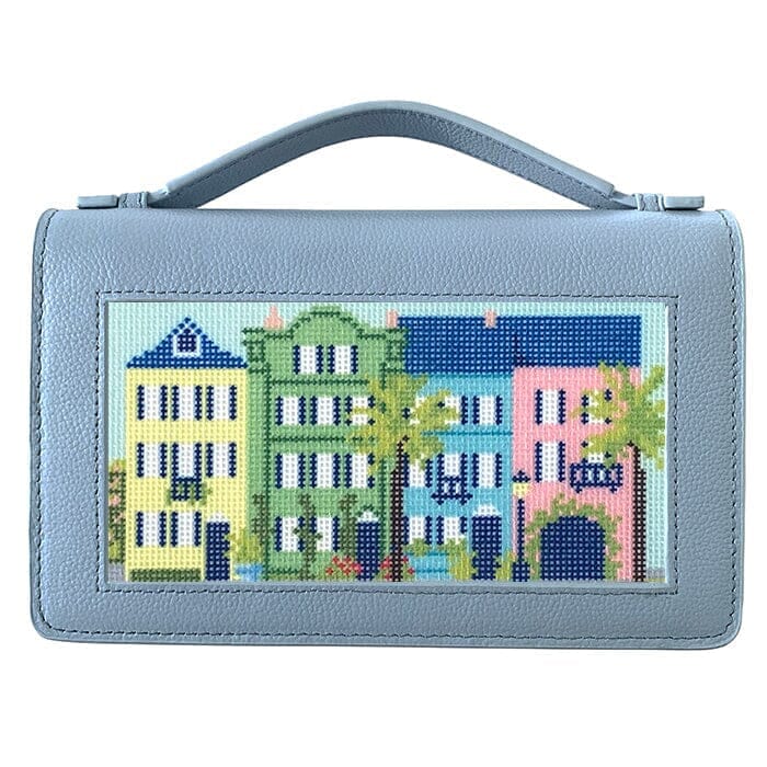 The Everyday Clutch - Baby Blue with Silver Chain