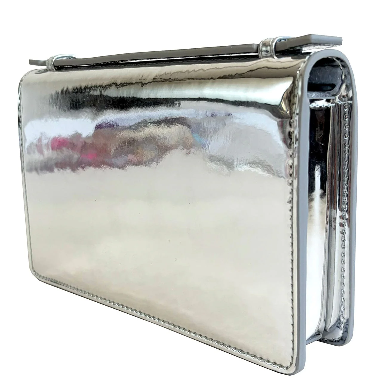 The Everyday Clutch - Chrome w/ Silver Chain - Image 2