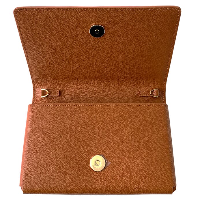 The Everyday Clutch - Cognac with Gold Chain - Image 2