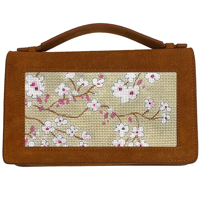 The Everyday Clutch - Cognac SUEDE with Gold Chain