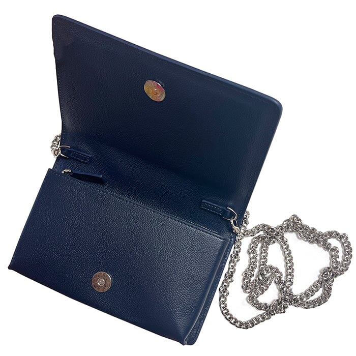 The Everyday Clutch - Navy with Silver Chain - Image 2