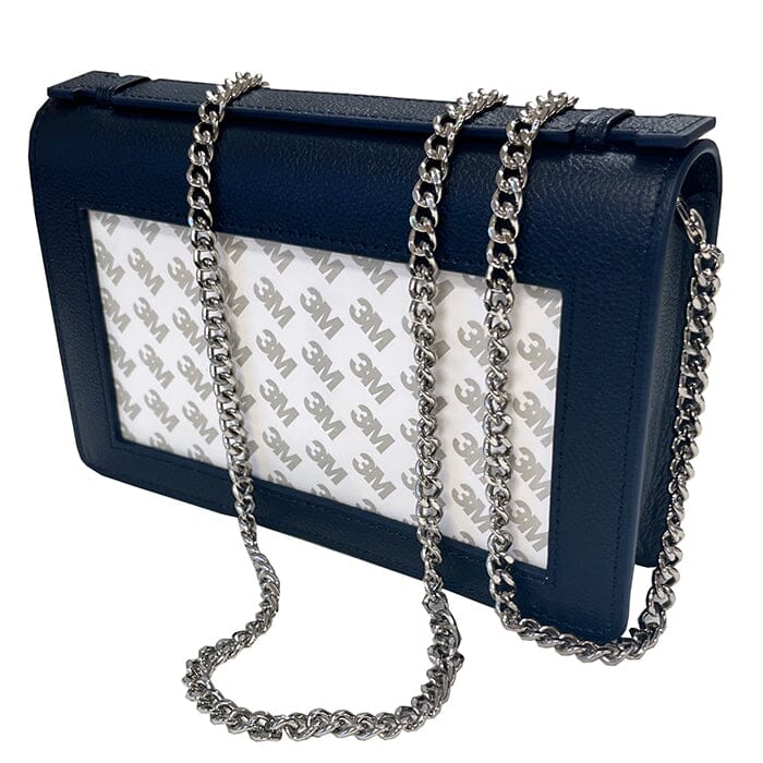 The Everyday Clutch - Navy with Silver Chain - Image 4