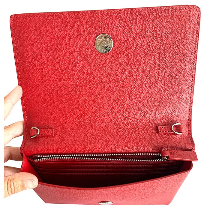 The Everyday Clutch - Red with Silver Chain - Image 3