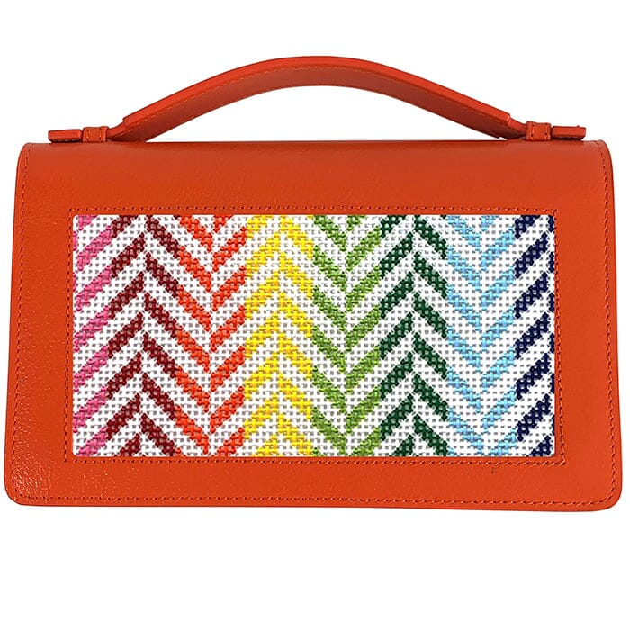 The Everyday Clutch - Tangerine with Silver Chain