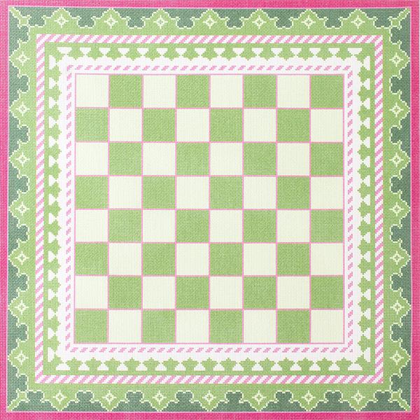 The Gambit Chessboard - Green and Pink Canvas