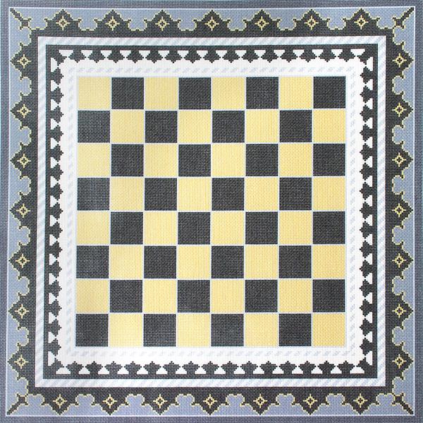 The Gambit Chessboard - Grey and Sand Canvas