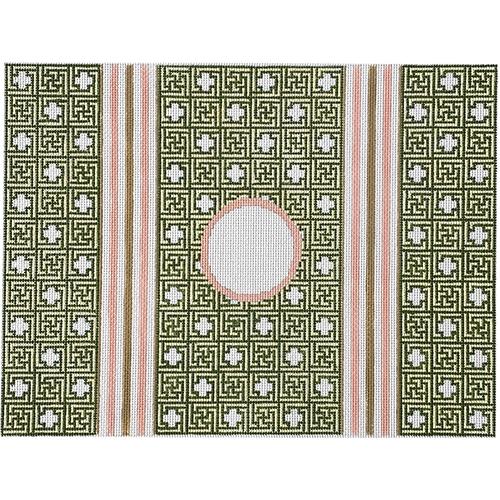 The Kristen Clutch Large - Green & Pink