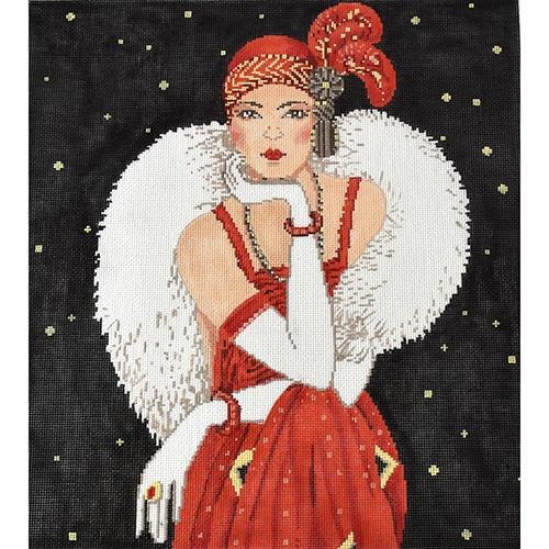 Art Deco Lady in Red