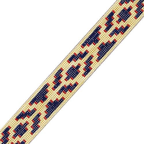 Aztec Belt - Khaki/Navy/Red