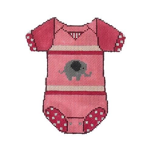 Baby Onesie - Pink with Elephant