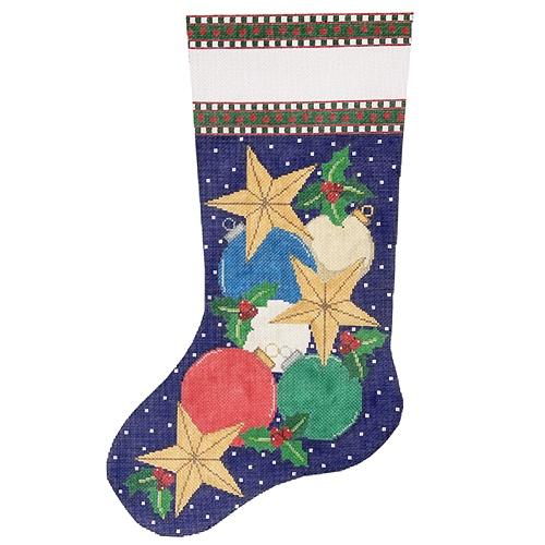 Christmas Ornaments and Stars Stocking