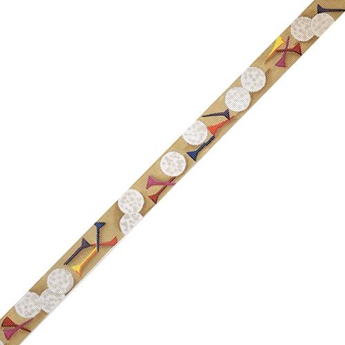 Golf Balls and Tees Collage Belt - Khaki