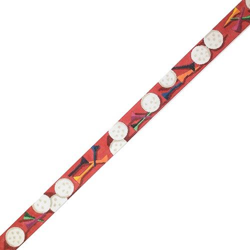 Golf Balls and Tees Collage Belt - Red