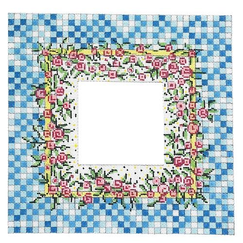 Miniature Roses / Blue Check Frame