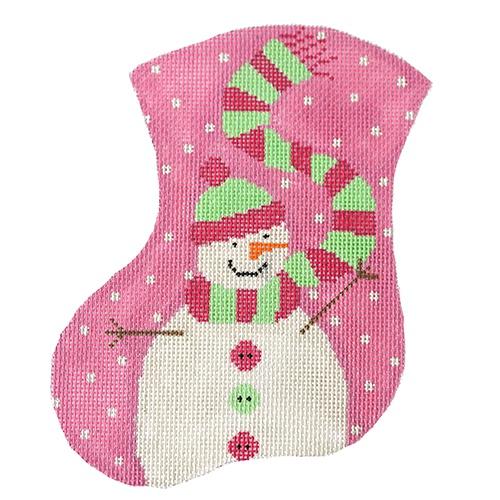 Pink Snow Girl Mini Stocking