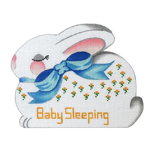 Sleepy Bunny - Baby Sleeping Sign - Blue Bow