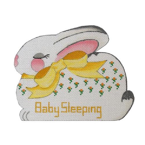 Sleepy Bunny - Baby Sleeping Sign - Yellow Bow