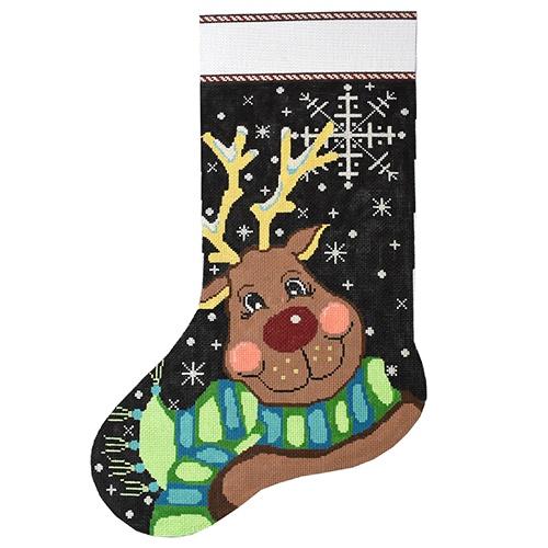 Snowflake Reindeer Stocking