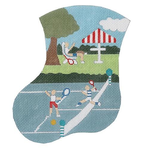 Tennis Scene Mini Stocking